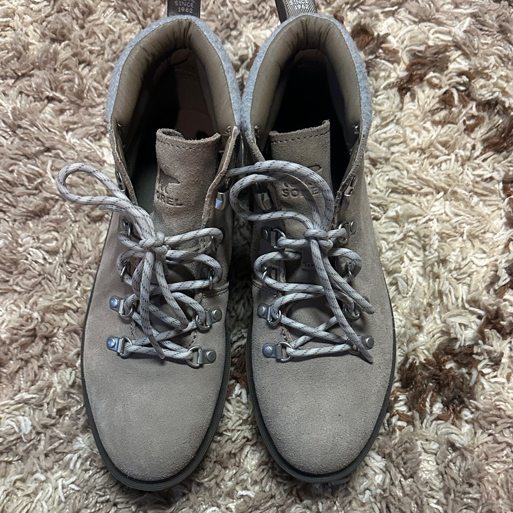 Sorel Taupe Lace-Up Boots - Picture 2 of 5